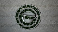3 tlg Triptis Porzellan Tee-Kaffee-Tasse, Weinlaub mit Goldrand
