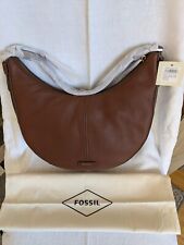 FOSSIL Echtleder Tasche Mittelbraun Hobo Stil NEU