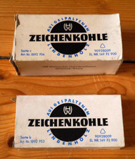 DDR Zeichenkohle aus gespaltenem Lindenholz Sorte b und c VEB Wittstock / Dosse