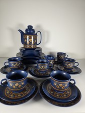 Winterling Schwarzenbach West Germany indisch blau Geschirr für sechs Personen