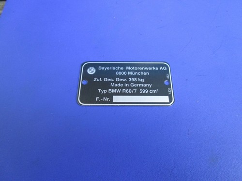 Bmw typenschild 7 - typenschild, 60/7