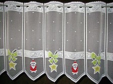 Weihnachtsgardine Kinder Scheibengardine Weihnachtsmann Sterne 2 Breiten Advent