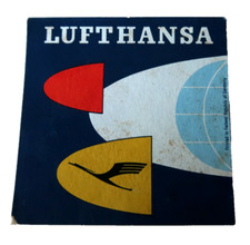 Luftfahrt altes Gepäckanhänger Lufthansa 8x8cm Luggage Tag Label