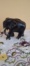 Elefant, Alt, 1,5 KG Schwer, Holz, 1 Stoßzahn geklebt, 20x16 cm