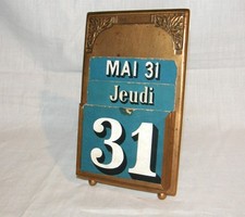 SELTENER, antiker SCHREIBTISCH- KALENDER, um 1920, Kupferblech, VOLLSTÄNDIG