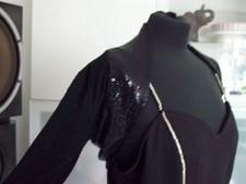 Bollero Schulter Jacke mit Pailletten in schwarz Gr. 38/40