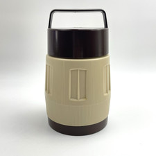 VTG Isolierkanne Thermobehälter Henkelmann | Braun Beige | Retro Thermos DDR