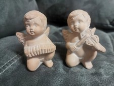 2 große Terracotta Musikantenengel