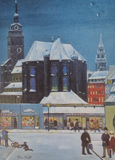Grafik - Kunst-Druck von Petra Moll München signiert Peterskirche