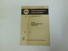 Fella  Kreiselmähwerk  FKM 180  Ersatzteilliste Bedienungsanleitung