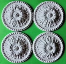 4er Set Gips Stuck Rosette