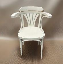 1 von 3 Armlehnstuhl Bistro Vollholz weiß Art Deco Bauhaus  Vintage an Bastler
