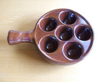 Schneckenpfännchen Keramik unbenutzt braun Schneckenpfanne