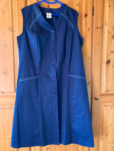 Damen kittelkleid blau - gr., 48