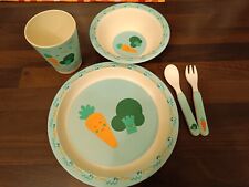 Babylove 5tlg. Set Becher Teller Tasse Besteck Brei Schüsseln Melamin Service 