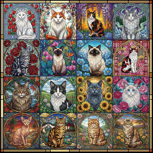Katzen puzzle 1000 teile - katzen,