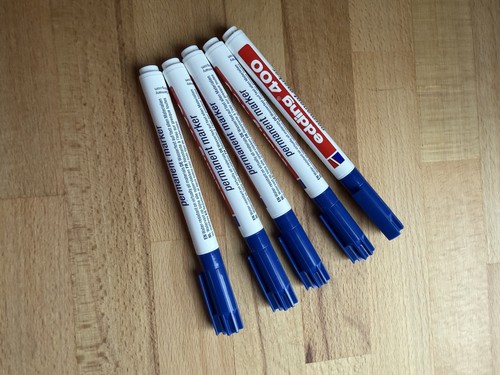 Edding 400 blau permanent - 5x,