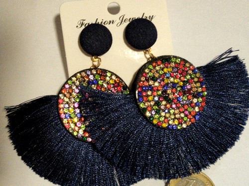 Ohrstecker bunt funkelnd blau - ,