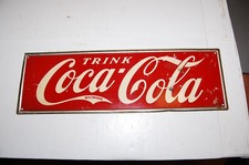 seltenes originales altes Coca-Cola Blechschild Reclame Werbung 45cm x 14cm