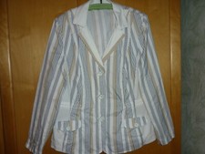 Damenfreizeitjacke Gr. 44 (Maße s. unten) v. VERSE, weiß/grau/beige