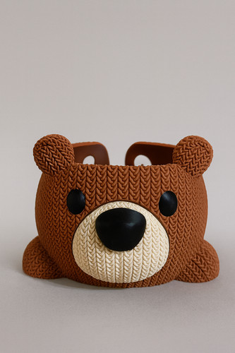 Garnschale bär strickoptik - garnschale,