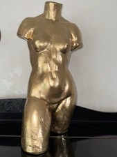 Frauen Skulptur Körper Figur goldfarben aus Gips ca. 70 cm