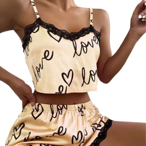 Pyjama shorty top satin - pyjama, shorty/top