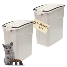 2er Set Futtertonne Luftdicht Deckel Hunde Katzen Futter Box Aufbewahrung 13 L