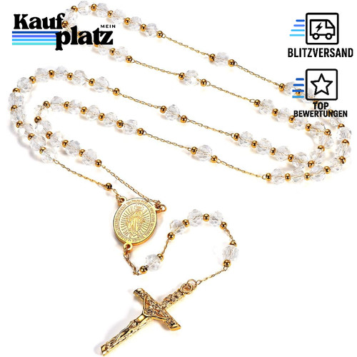 Rosenkranz halskette edelstahl - rosenkranz,