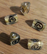 ღ Hobbyauflösung ღ 5 Stk. Murano-Glasperlen mit Blattgold 15 x 11 mm Triangel A