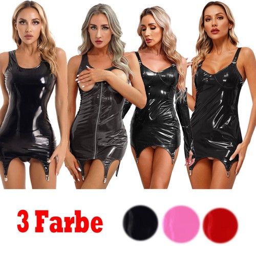 Damen lackleder minikleid - damen,