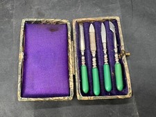 VINTAGE / ANTIKES ALTES REISE MINIATUR MANIKÜRE FEILEN SET DAMEN