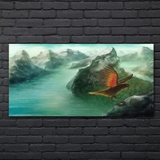 Gemälde Berge Tier Vogel