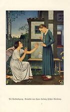 Mariä Verkündigung Kunstdruck 1932 von Hans L. Fischer Erzengel Gabriel Maria