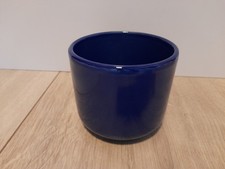 Kleiner Übertopf - blau - rund - Höhe: ca.  9cm