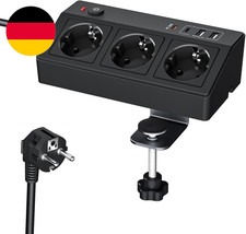 Tischsteckdose Mit USB C PD 20W, 7 in 1 Schreibtisch Steckdose Mit Schalter, 3 F