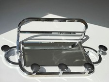 ART DECO Garderobe Wandgarderobe mit Spiegel 1930er Jahre Silber Chrom ca. 80 cm