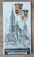 Shell Straßenkarte Nr. 19 Württemberg-Bayern, Faltkarte um 1937