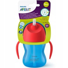 NEU Philips Avent Trinklernbecher SCF79601 300ml Strohhalm Auslaufsicher Blau