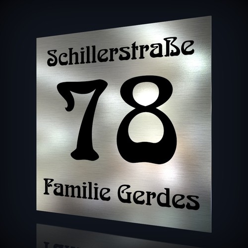 Edelstahl hausnummernschild - edelstahl,