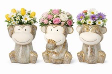 3er Set Affen Blumentöpfe aus