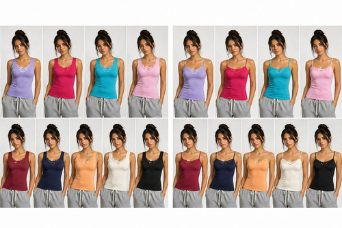 Damen unterhemd spitze 2er - damen,