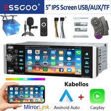 Autoradio 1 DIN Wireless Carplay Android Auto USB AUX Bluetooth +Mikrofon Kamera
