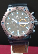 Adora Nautic Herrenarmbanduhr Edelstahl, Lederband, Mineralglas, Datum, Stoppuhr