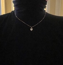 Damen Gold  Halskette 750 mit wunderschönen Diamanten Herz Anhänger 750