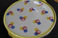 alte Tortenplatte spritzdekor bauhaus art deco Punkte polka shabby wie paetsch