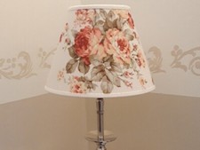 Lampenschirm Rose Leinen rund