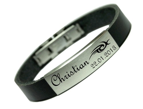 Armband leder gravur - gravur, tribal