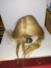 Ältere Echthaar-Perücke-blond-lang für Puppe-Kopf-Umfang  ca 26 cm