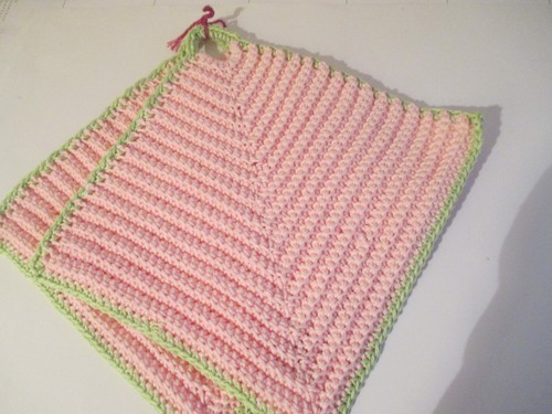 Topflappen gehäkelt rosa - , mit